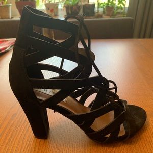Steve Madden Black Lace Up Heels